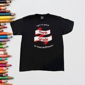 Gildan Dryblend Black Fourth Grade Graphic Tee